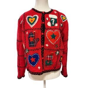Designers Original Studio | Vintage Knit Holiday Cardigan | Large